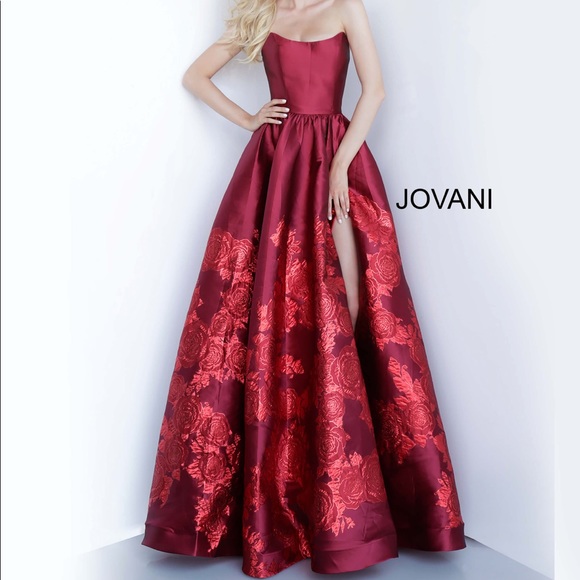 Jovani red strapless ballgown - Picture 5 of 6